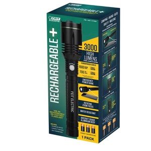 FLASHLIGHT RECHARGEABLE LED BRIGHT USB POWER BANK 3000 LUMEN CAMPING FEIT TORCH